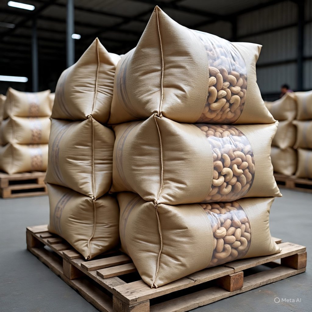 cashew nuts in bags for export
