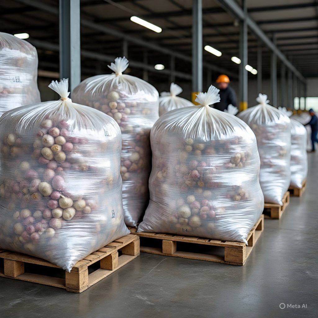 garlic in bags for export