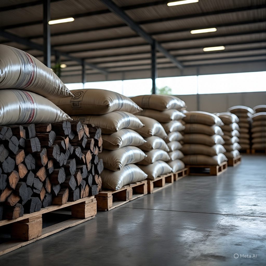 hardwood charcoal in bags for exports