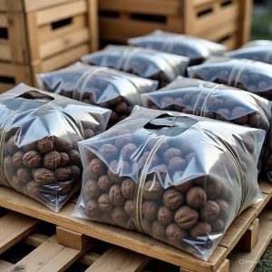 black walnuts packaged for export